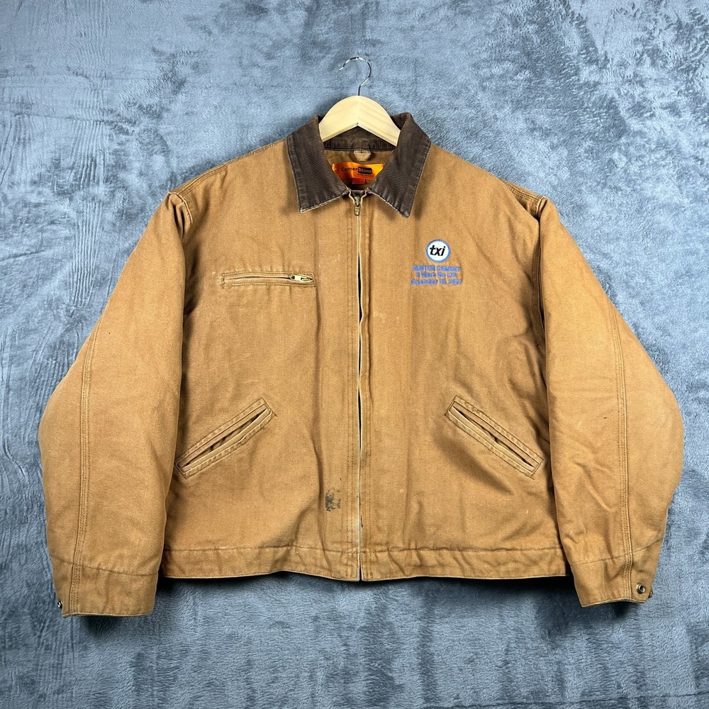 VTG Cornerstone By Port Authority Workwear Jacket L Brown Quilted Bi Swing Back
